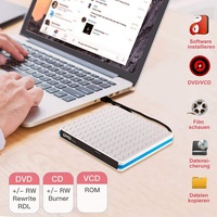 Portátil USB 3,0 y Puerto tipo C Dvd-Rw CD-Rw Drive Burner Compatible Win 11 Laptop Desktop iMac Disc Player Grabadora de CD externa