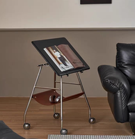 Table basse multifonctionnelle pour salon et chambre, petite et simple, mobile avec roulettes, table d'appoint, support de partition pour piano
