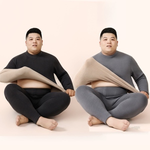 Set di Intimo Termico Invernale con Fodera in <span class=keywords><strong>Lana</strong></span>, Collo Alto, Antifreddo, Antibatterico, Antistatico, in Poliestere Caldo per <span class=keywords><strong>Uomo</strong></span> - Product Image 5