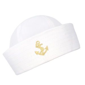 Oggetti di scena personalizzati con risvolto bianco blu capitani cappelli da marinaio berretto - Product Image 2