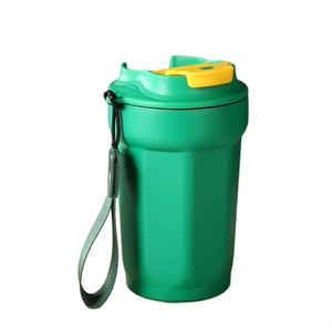 Multi Sided Coffee Tumbler With Lanyard Stainless Steel Vacuum Insulated Flip <b>Sip</b> Lid Leakproof Portable Travel Water <b>Cup</b> - Product Image 3