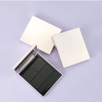 Boîtier carré 4 couleurs pour fards à paupières avec miroir, en ABS, vide, argenté, pour palette de blush crème, étui compact de luxe pour poudre de maquillage facial