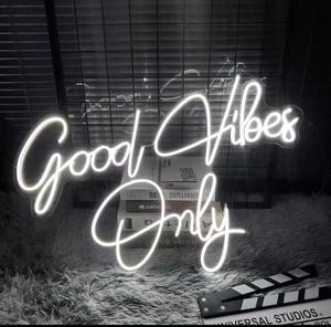 Buone vibrazioni Neon LED Flex Logo lettere personalizzate camera da letto muro nome della parete uomo mani Cave cina all'ingrosso pubblicità luci edifici - Product Image 5