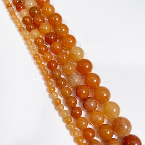 Perles en pierre naturelle de 8 mm et 10 mm, perles rondes en <span class=keywords><strong>aventurine</strong></span> rouge-<span class=keywords><strong>orange</strong></span>, perles en cristal pour la fabrication de colliers et de bracelets, vente en gros - Product Image 6