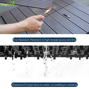 Carreaux de terrasse rainurés traditionnels en WPC 300x300mm Conception à emboîtement facile à enclencher Surface sablée lisse pour sous-sol de jardin extérieur - Product Image 4