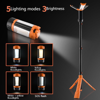 Lampe de camping pliable multifonctionnelle, lanterne LED rechargeable à haute luminosité, longue durée de vie de la batterie, étanche, télécommande, pour l'extérieur