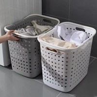 MSH Organisateur de vêtements Panier à linge en plastique de style moderne pour laverie automatique