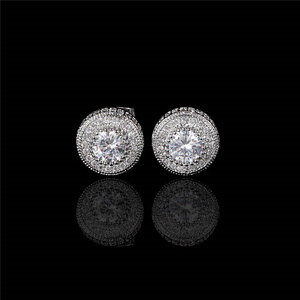 Hip Round Full <b>Earrings</b> Jewelry <b>Set</b> Zircon Hipster Personality Rings - Product Image 2