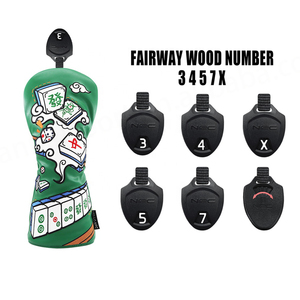 Cubiertas de cabeza de Golf personalizadas bordado impermeable de cuero Pu cubiertas de palo de madera cubiertas Golf Headcovers Mahjong - Product Image 5