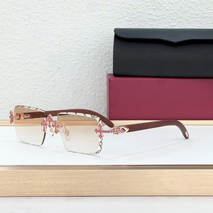 Gafas de Sol Sin Marco con Adornos de Diamantes, Lentes Degradadas, Protección UV400, Estilo Moderno para Mujer - Product Image 5