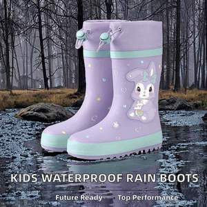 Botas de Lluvia de Resina Antideslizantes hasta la Rodilla para Niños, Suela de PVC, Zapatos Ligeros para Agua para Estudiantes - Product Image 2