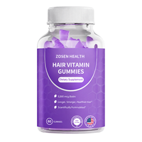 Gummies personnalisées OEM pour la croissance des cheveux, supplément vitaminique capillaire infusé à la biotine