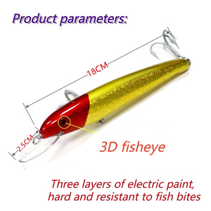 เหยื่อปลอม ALPHA OEM ขนาด 18-20 ซม. แบบ UV Minnow พร้อมตา 3 มิติ และตะขอเสริมความแข็งแรง สำหรับตก<span class=keywords><strong>ปลา</strong></span>จากเรือนอกชายฝั่ง - Product Image 3