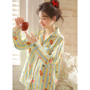 <span class=keywords><strong>Pigiama</strong></span> da Donna in Cotone con Motivo a <span class=keywords><strong>Cuori</strong></span> e Orsetti, a Righe, Alta Qualità, Delicato sulla Pelle - Product Image 1