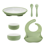 Nouvelle Tendance : Ensemble Repas pour Tout-Petits – Assiette en Silicone et Porcelaine pour Enfants avec Manchon en Silicone et Assiettes à Ventouse pour Tout-Petits