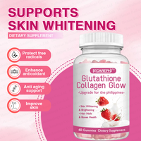 Gummies éclaircissantes au collagène et glutathion saveur fraise, marque privée OEM, pour une peau éclatante