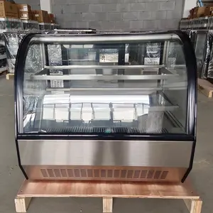 Countertop Cake Showcase Open Chiller Glass Beverage Cooler Pastry Refrigerator Fridge Food Display Case