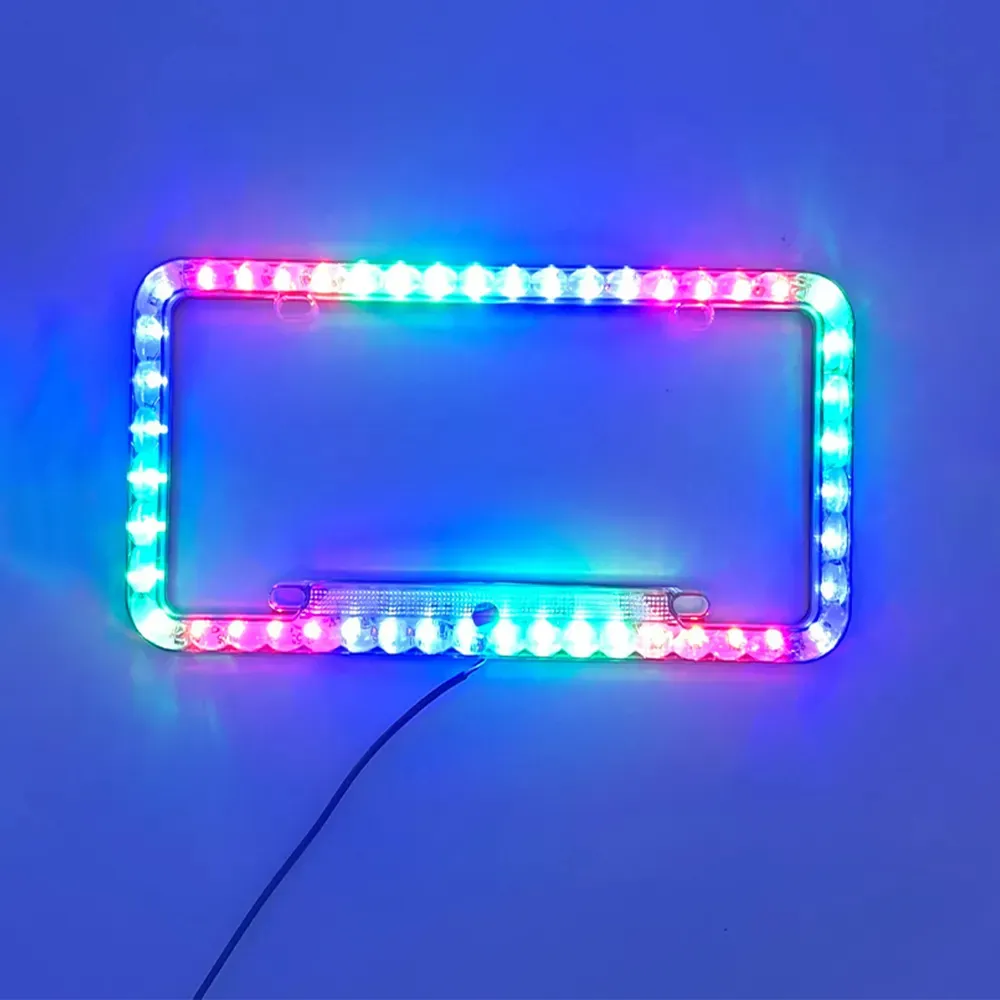 Plaka çerçevesi ile plaka çerçevesi özel Logo kaydırma Led Led ışık