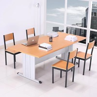 Design moderne KD Structure Acier Équipement scolaire de haute qualité Mobilier de bibliothèque Table d'étude avec dessus en bois