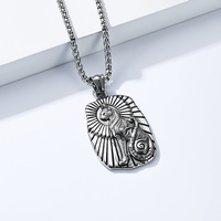 Collier Pendentif Rétro pour Homme en Acier Titane 18K, Style Égyptien Artistique Unique, Chat Bastet, Bijou pour Pull