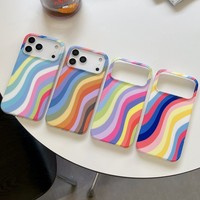 Coque de téléphone portable Senyork à rayures brillantes arc-en-ciel IMD pour iPhone 17E 16 Pro Max 15 14 Plus 13 12 11, coque arrière souple en TPU OEM