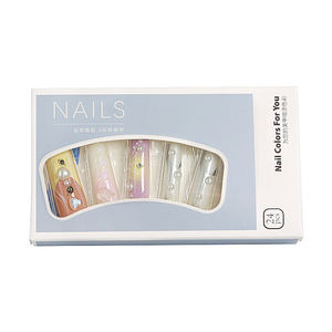 Vente en gros de <span class=keywords><strong>faux</strong></span> ongles longs carrés multicolores pour l'été, effet dégradé <span class=keywords><strong>pastel</strong></span>, avec papillon irisé 3D - Product Image 4
