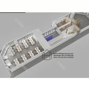 Muebles de oficina modernos, ordenador para 4 personas, para 4 plazas, marco de acero metálico, estación de trabajo, escritorio de oficina