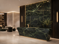 Dalles de marbre vert Fendi pour plans de travail de cuisine, dessus de meubles de salle de bain, dessus de tables à manger, tables consoles, bureaux et lavabos