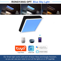 Plafonnier LED encastré 60x60cm 75W avec lumière bleue artificielle, application Tuya Wifi, pour cuisine, salle de bain, hôtel