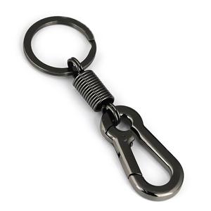 <span class=keywords><strong>Porte</strong></span>-clés de voiture en métal gunmetal, forme simple et robuste de mousqueton, en acier inoxydable et alliage de zinc, cadeau pour homme, accessoires d'intérieur automobile - Product Image 2