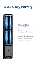 Cerradura Inteligente Sinovo para Puerta, Diseño Delgado de Aluminio, Compatible con Tarjeta, Contraseña, Aplicación Tuya/WiFi, para Acero y Latón