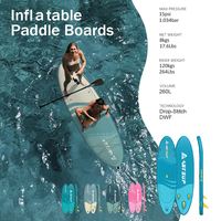 Planche de SUP gonflable rose antidérapante, certifiée CE TUV, écologique, portable et stable, système à 3 ailerons
