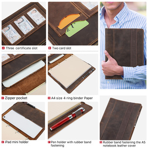 Carpeta <span class=keywords><strong>de</strong></span> Cuero A4 <span class=keywords><strong>para</strong></span> Portafolio, con Anillas Reemplazables, Soporte <span class=keywords><strong>para</strong></span> Bolígrafo y Ranuras <span class=keywords><strong>para</strong></span> Tarjetas y Certificados, Venta al Por Mayor con Envío Directo - Product Image 5