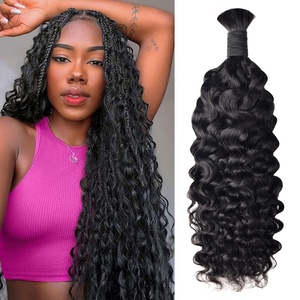 <span class=keywords><strong>Capelli</strong></span> Umani per Trecce Boho, Ricci Birmani, Extension di <span class=keywords><strong>Capelli</strong></span> Umani Ricci per Trecce Senza Nodi Bohemien, Extension di <span class=keywords><strong>Capelli</strong></span> Ricci in Bulk - Product Image 2