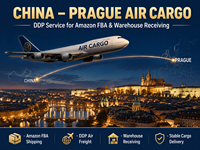 Transport aérien de marchandises de Chine à Prague, République tchèque |   Service DDP avec options multicanal Amazon FBA, stockage gratuit pendant 100 jours