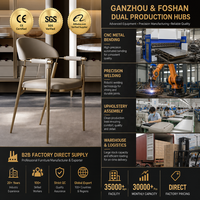 Chaises de salle à manger tendance pour la maison et l'hôtel, chaises dorées pour salle à manger, meubles de salle à manger modernes, chaises de salle à manger en cuir de luxe