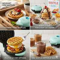 Mini gaufrier électrique portable en gros, machine à gaufres antiadhésive pour petit-déjeuner, idéal pour la maison, l'hôtel et les petites cuisines