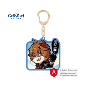 Vente en gros sous licence officielle Anime produit <span class=keywords><strong>Genshin</strong></span> Impact charme Arlecchino métal bouton acrylique Anime porte-clés pour la décoration - Product Image 3