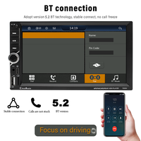 Lecteur MP5 double DIN 7 pouces pour voiture, CarPlay sans fil, Android Auto, caméra de recul, écran tactile, tableau de bord, USB