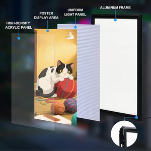 Aluminum Snap Frame LED Advertising <b>Light</b> Box <b>Sign</b> Rectangle Wall Mount Poster Display with Quick Change Feature for Indoor Use - Product Image 2