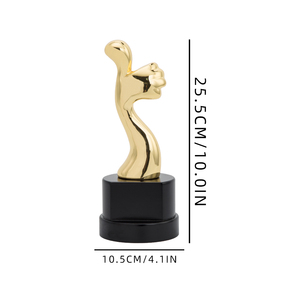 Fashion design Hot selling star catching a forma di trofeo in metallo con Base in legno per attore e attrice star model award JM28 - Product Image 5