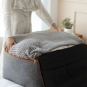 Nouveau sac de rangement pliable grande capacité pour couettes, en tissu cationique, sac de déménagement, sac de rangement pliable, organisateur de vêtements et couettes pour la maison - Product Image 4