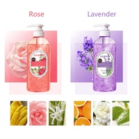 Gel douche à pétales de fleurs naturelles à faible quantité minimale de commande avec logo personnalisé Gel nettoyant pour le corps avec pétales de fleurs parfumé et durable
