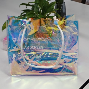 Bolsa de Maquillaje Holográfica de PVC con Diseño Láser, Brillante, Arcoíris, Bolsa de Viaje Transparente para Maquillaje, Bolsa de Mano Transparente para Chicas - Product Image 2