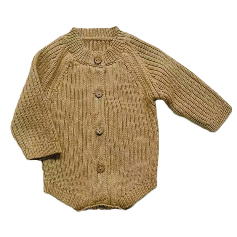Custom baby knit romper sweater creeper cotton knitted newborn baby triangle romper children's wear