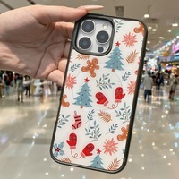 Coque de téléphone à panneau arrière magnétique remplaçable pour iphone 17 / 17pro/17promax/17air avec les gants rouges dorés de Noël