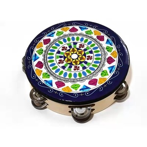 Double Row Bell Tambourines Wholesale Hand <b>Drums</b> Wooden Bell <b>Drums</b> Orff Percussion Instruments - Product Image 2