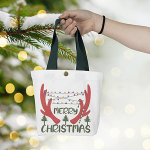 Tái Sử Dụng Vải Kẹo Màu Vải Bông <span class=keywords><strong>Tote</strong></span> Mua Sắm Túi Cho Phụ Nữ Biểu Tượng Tùy Chỉnh Món Quà Giáng Sinh Vải <span class=keywords><strong>Tote</strong></span> Mua Sắm Túi - Product Image 5