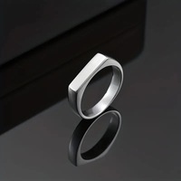 G2875 Individuelles Logo Großhandel Ringe Acero Edelstahl Minimalistischer gravierter einfarbiger Ring Modeschmuck Ringe