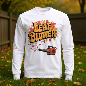 Camiseta de manga larga retro con diseño de soplador de hojas para jardinería - Product Image 3